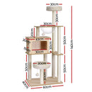 i.Pet Cat Tree Tower Scratching Post Scratcher 142cm Wood Bed Condo House