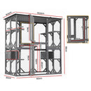 i.Pet Cat House 181cm Outdoor Catio Enclosure Walk-In Large Rabbit Hutch Grey