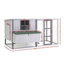 i.Pet Chicken Coop 219cm Rabbit Hutch Poultry Cage Outdoor Enclosure Wood