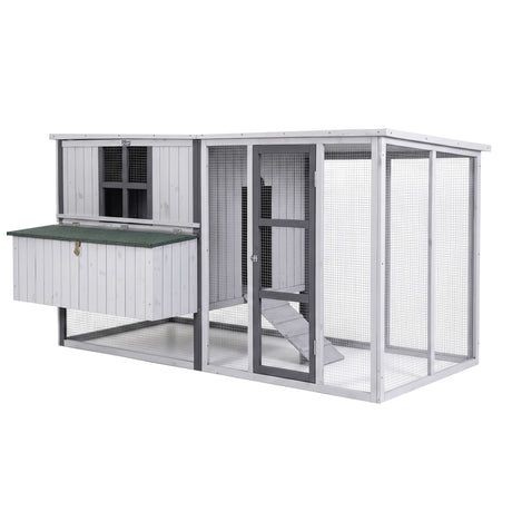 i.Pet Chicken Coop 219cm Rabbit Hutch Poultry Cage Outdoor Enclosure Wood