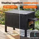 i.Pet Outdoor Cat House Pet Kennel Enclosure Cat Shelter Condo Rabbit Hutch Black