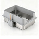 i.Pet XXL Cat Litter Box Stainless Steel Jumbo Semi-Enclosed Pet Kitty Toilet Grey