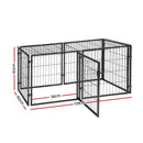 i.Pet Large Dog Crate Cage Playpen 129cm Puppy Pen Pet Enclosure Black
