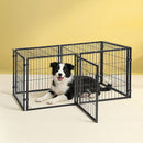 i.Pet Large Dog Crate Cage Playpen 129cm Puppy Pen Pet Enclosure Black