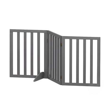 i.Pet Dog Gate Playpen Enclosure 3 Panels Pet Door Fence Wooden Play Pen Stair