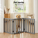 i.Pet Dog Gate Playpen Enclosure 3 Panels Pet Door Fence Wooden Play Pen Stair