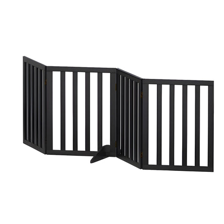 i.Pet Dog Gate Playpen Enclosure 4 Panels Pet Door Fence Wooden Play Pen Stair