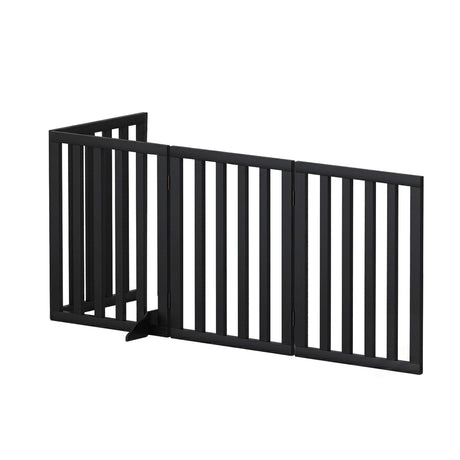 i.Pet Dog Gate Playpen Enclosure 4 Panels Pet Door Fence Wooden Play Pen Stair
