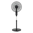 DEVANTI 16" Pedestal Fan with Remote 3 Speeds 8H Timer, Black