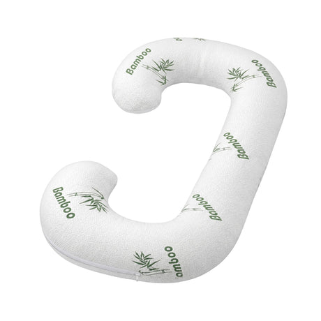 Giselle Bedding Pregnancy Pillow for Side Sleepers C-Shaped Body Pillow with Bamboo Fiber Cover, Maternity Pillow for Full Body Support, Belly and Waist Comfort