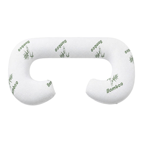 Giselle Bedding Pregnancy Pillow for Side Sleepers C-Shaped Body Pillow with Bamboo Fiber Cover, Maternity Pillow for Full Body Support, Belly and Waist Comfort