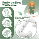 Giselle Bedding Pregnancy Pillow for Side Sleepers C-Shaped Body Pillow with Bamboo Fiber Cover, Maternity Pillow for Full Body Support, Belly and Waist Comfort