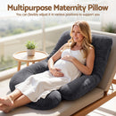 Giselle Bedding Pregnancy Pillow G-Shaped Full Body Pillow for Back and Belly Support Maternity Pillow with Removable Cover, Dark Grey 135x70 cm
