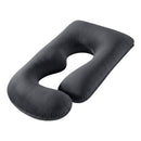 Giselle Bedding Pregnancy Pillow G-Shaped Full Body Pillow for Back and Belly Support Maternity Pillow with Removable Cover, Dark Grey 135x70 cm