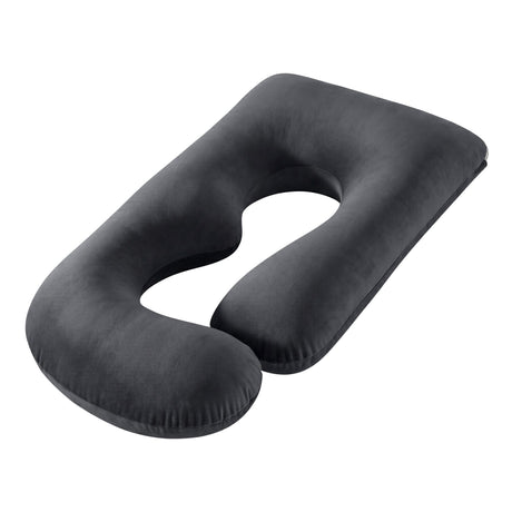 Giselle Bedding Pregnancy Pillow G-Shaped Full Body Pillow for Back and Belly Support Maternity Pillow with Removable Cover, Dark Grey 135x70 cm