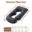 Giselle Bedding Pregnancy Pillow G-Shaped Full Body Pillow for Back and Belly Support Maternity Pillow with Removable Cover, Dark Grey 135x70 cm