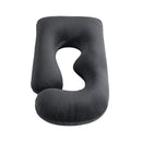 Giselle Bedding Pregnancy Pillow G-Shaped Full Body Pillow for Back and Belly Support Maternity Pillow with Removable Cover, Dark Grey 135x70 cm