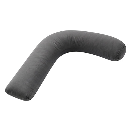 Giselle Bedding Pregnancy Pillow for Side Sleeping L-Shaped Maternity Body Pillow for Women 100% Cotton Jersey Cover for Head Neck Belly Support, 63x115 cm Grey