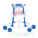 Keezi Kids Basketball Hoop with 4 balls Ring Toss Sports Pool Toys Blue