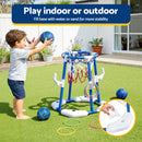 Keezi Kids Basketball Hoop with 4 balls Ring Toss Sports Pool Toys Blue