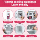 Keezi Kids Kitchen Playset 2-Piece Wooden Pretend Play Coffee Maker Toy 100CM Pink