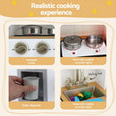 Keezi Kids Kitchen Play Set Wooden Pretend Toys Cooking Children Storage Golden