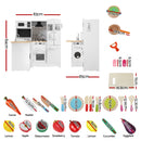 Keezi Kids Wooden Toy Kitchen with 29pc Play Food and Cookware Set