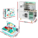 Keezi Kid Pretend Kitchen Wooden Play Sink Playset Dishwasher Toys Green