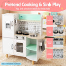 Keezi Kid Pretend Kitchen Wooden Play Sink Playset Dishwasher Toys Green