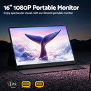 Devanti Portable Monitor Laptop Extender USB C Travel Display 16 Inch Black