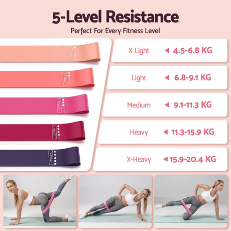 Everfit Pilates Ring Set for Women, 15pcs Home Workout Pilates Equipment with Ring, Ball, Yoga Socks, D-Ring etc. Pilates Starter Kit for Strength, Toning and Flexibility Pink