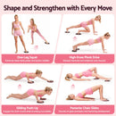 Everfit Pilates Ring Set for Women, 15pcs Home Workout Pilates Equipment with Ring, Ball, Yoga Socks, D-Ring etc. Pilates Starter Kit for Strength, Toning and Flexibility Pink