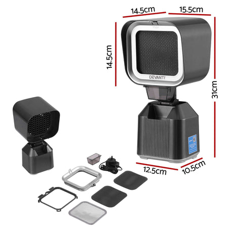 Devanti Portable Range Hood Desktop Exhaust Fan Adjustable Dual Filters Black