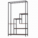 Artiss Tall Plant Stand Indoor, 6-Tier Pot Plant Shelf with Hanging Hooks, Metal & Wooden Flower Holder, Large Tiered Display Rack for Patio Garden Balcony Living Room, Indoor Outdoor Use