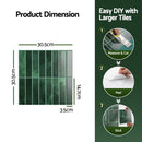 Artiss 3D Peel and Stick Wall Tiles Self Adhesive LinearGrid Backsplash 10 Sheets, Green