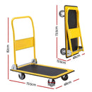 Giantz Platform Trolley Hand Truck Folding Platform Cart 150kg Load Yellow