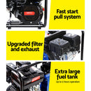 Giantz 3" Petrol Water Pump 7HP Max 4-Stroke 210cc High Flow 60,000L/H Max Transfer Engine, Fire Fighting Irrigation Rain Tank Pond Garden Farm, Includes Hose Fittings Inlet Filter & Rubber Feet, Blue