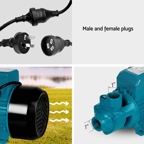 Giantz Peripheral Water Pump Auto Controller Cast Iron Garden Irrigation 1HP