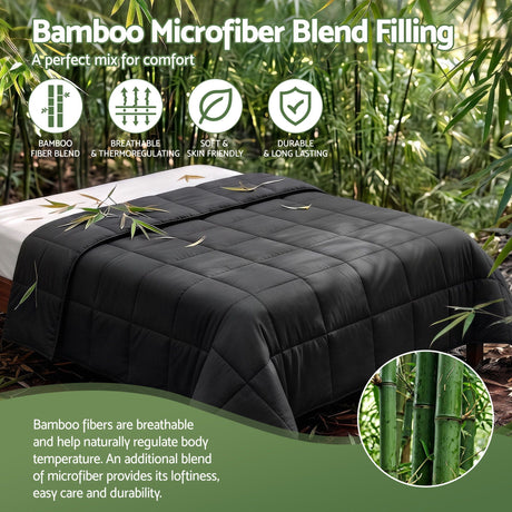 Giselle 200GSM Bamboo Microfibre Double Quilt Lightweight All Season Doona Duvet
