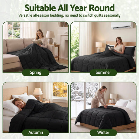 Giselle 200GSM Bamboo Microfibre King Quilt Lightweight All Season Doona Duvet