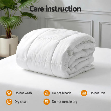 Giselle Bedding Wool Quilt 500GSM Thick King Winter Doona Baffle Box Construction 100% Wool Filling