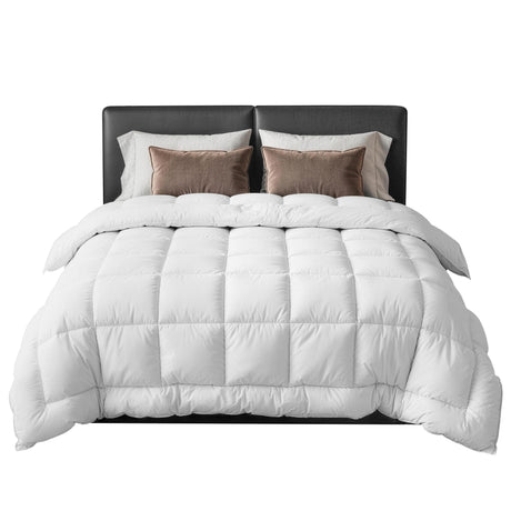 Giselle Bedding Wool Quilt 800GSM Extra Thick Queen Winter Doona Baffle Box Construction 100% Wool Filling