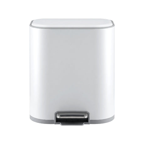 Cefito 20L Trash Bin Steel Pedal Bins Soft Close Kitchen Rubbish Waste Can White