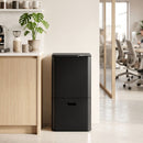 Cefito 63L Rubbish Bin 3 Compartment Carbon Steel Split Door Trash Can Black