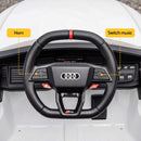Ride On Car Licensed Audi RS3 Car for Kids 12V Remote Control White