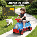 Rigo Kids Ride on Car Train 12V Electric Toy 2 Seaters Storage 87cm Blue