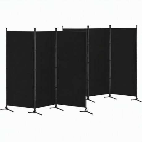 Artiss 3 Panel Room Divider Set of 2 Folding Privacy Screen Fabric Room Separator Partition Black