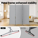 Artiss 3 Panel Room Divider Set of 2 Folding Privacy Screen Fabric Room Separator Partition Grey