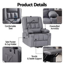 Artiss Power Lift Recliner Chair with Massage and Heat for Elderly, Electric Sofa Reclining Chair with USB and Phone Holder, PU Leather Comfy Armchair for Living Room, 2 Cup Holder & 4 Pockets, Grey