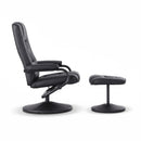 Artiss Recliner with Ottoman 360-Degree Swivel Recliner Chair and Ottoman Set PU Leather Black